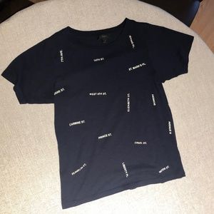 J. Crew Navy Streets of NYC Short Sleevr T-Shirt (Size Small)